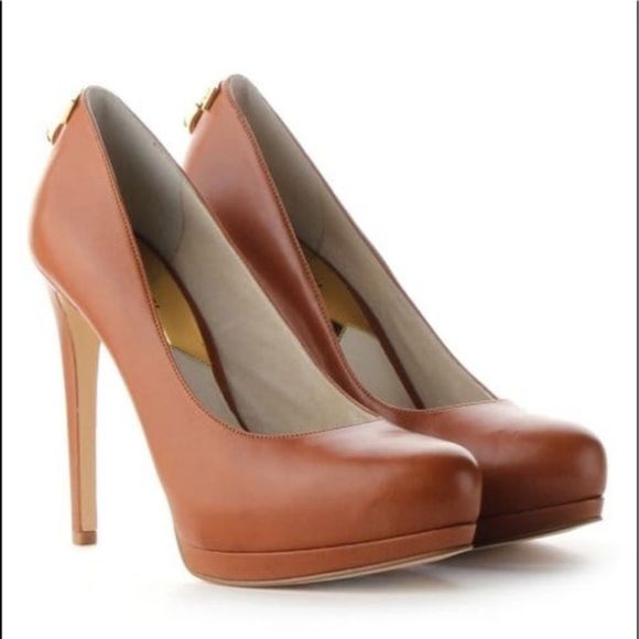 MICHAEL Michael Kors Shoes - Michael by Michael Kors Hamilton Tan Logo Heels Sz 9